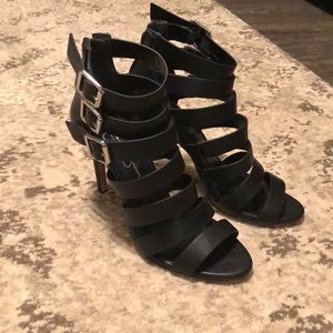 Jessica Simpson black strappy heels